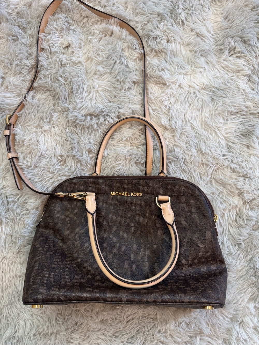 Michael Kors Dark Brown Dome Crossbody (large size)